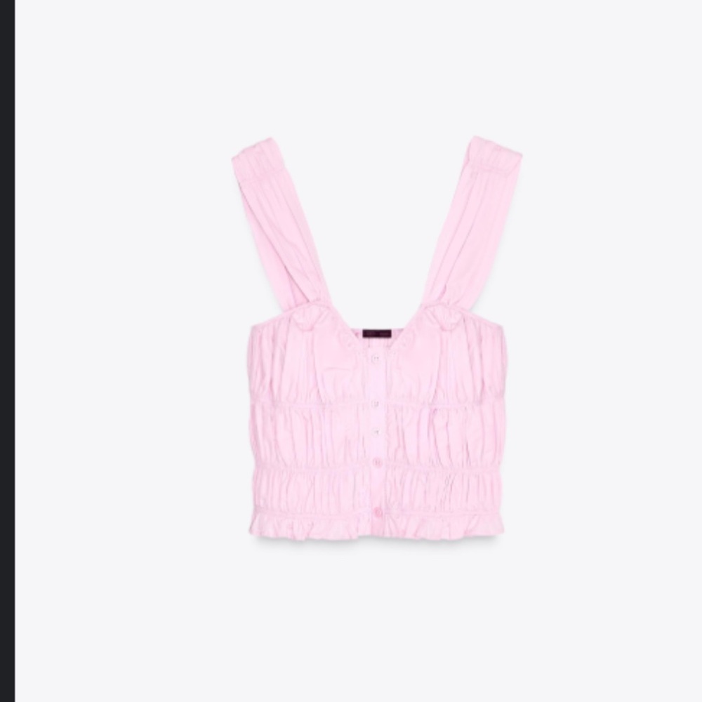 ZARA RUCHED CROP TOP nwt S